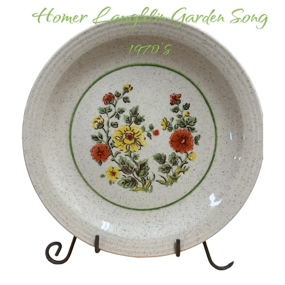 Vintage Homer Laughlin Garden Song 70’s Dinner Plate and Salad/Dessert Plate - Picture 2 of 6
